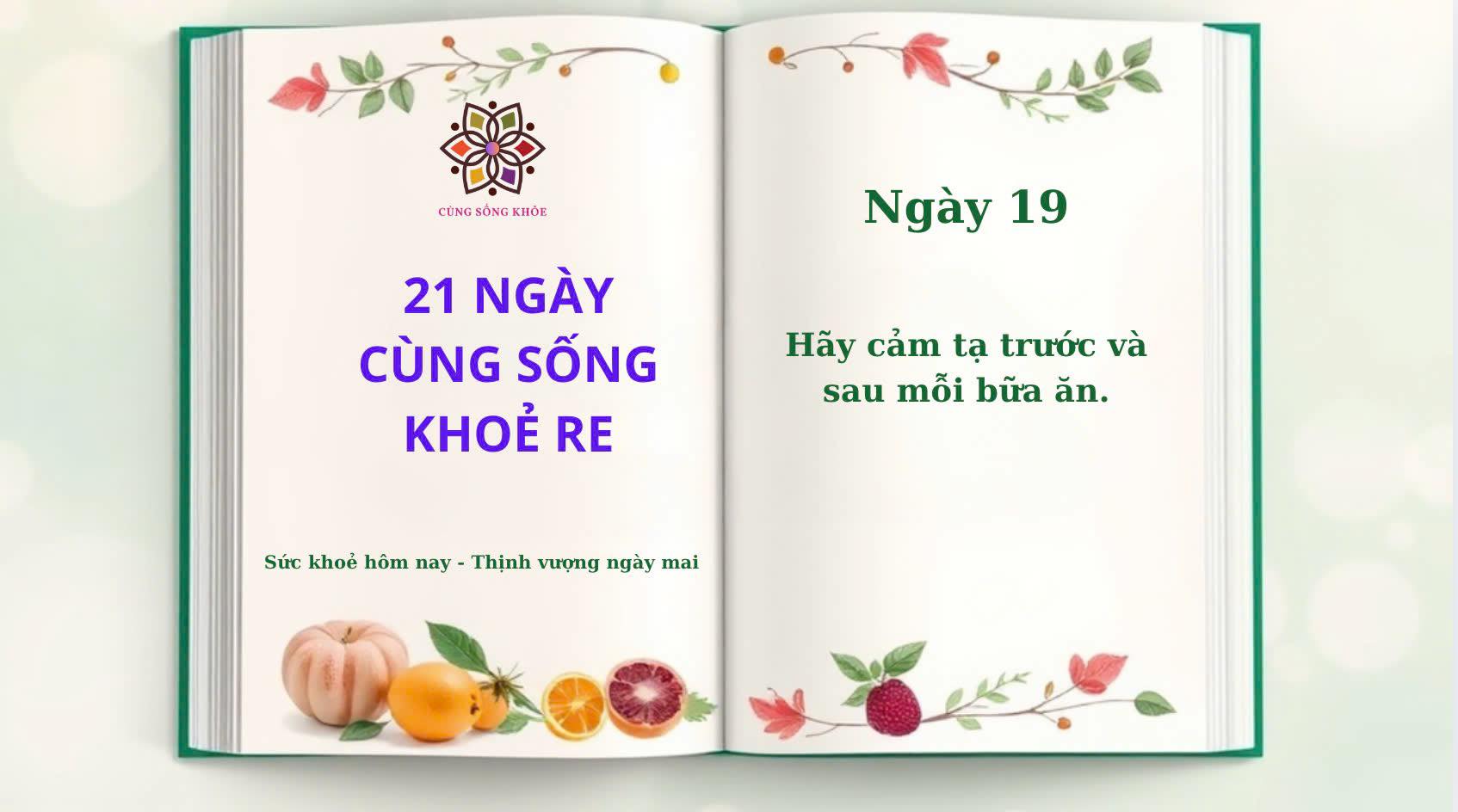 Ngày 19: Hành Trình 21 Ngày Cùng Sống Khoẻ Re Ngày 19: Hành Trình 21 Ngày Cùng Sống Khoẻ Re